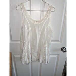 Intimately Free People Ruffle Long Tunic Mini Dress Tank Cream Size XS Boho